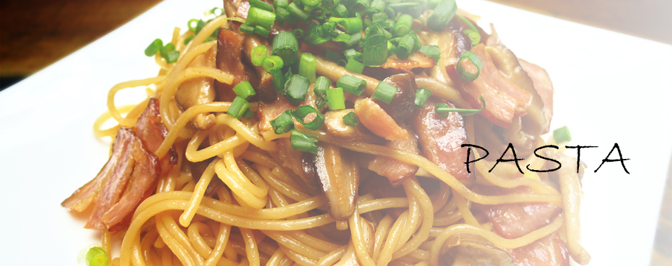 ベーコンときのこの和風パスタ